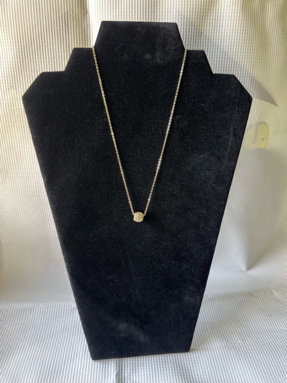 Gold Pavé Ball Pendant Necklace